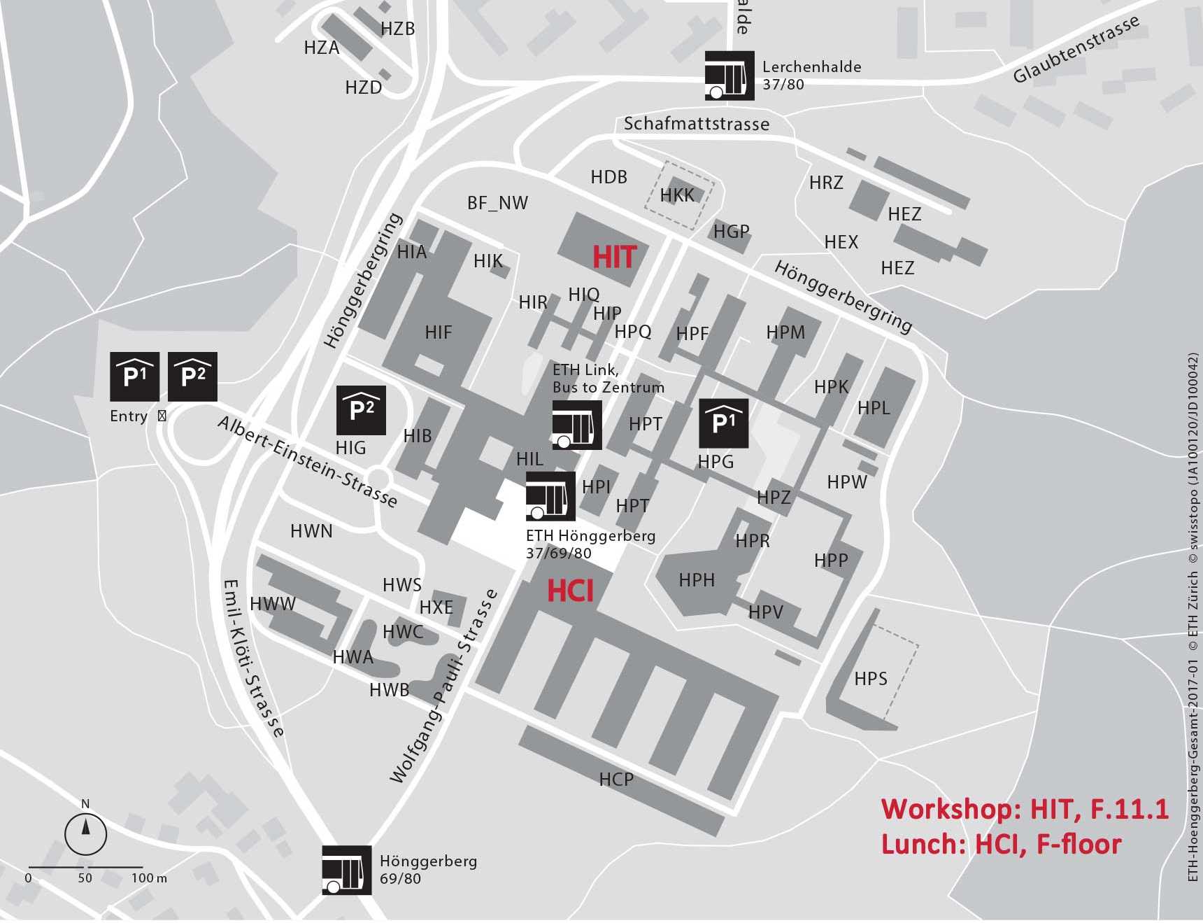 Enlarged view: Map - ETH Zurich Campus Hönggerberg